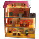 Aga MDF Căsuță pentru păpuși cu mobilier 70 cm Roz LED