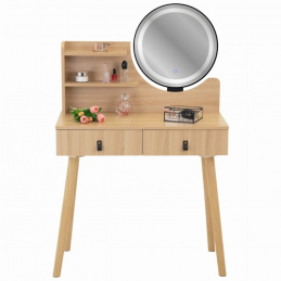 Măsuță de toaletă cosmetică cu oglindă LED