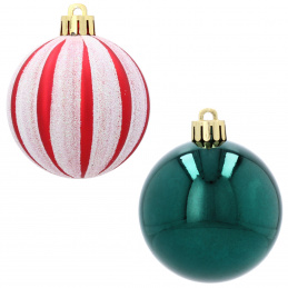 Aga Globuri de Crăciun MIX 6cm 8buc Alb-roșu/Verde Aga Globuri de Crăciun MIX 6cm 8buc Alb-roșu/Verde