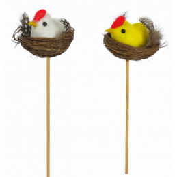 Pui în cuib pe băț mix de modele de Paște