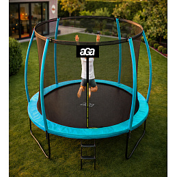 Aga SPORT EXCLUSIVE Trambulină 250 cm Albastru deschis + plasă de protecție + scară - CALITATEA a II-a