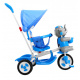 tricicletă pentru copii Elephant Blue + sunete + copertină + barieră + suport pentru picioare + mâner + schiuri + spațiu de depozitare