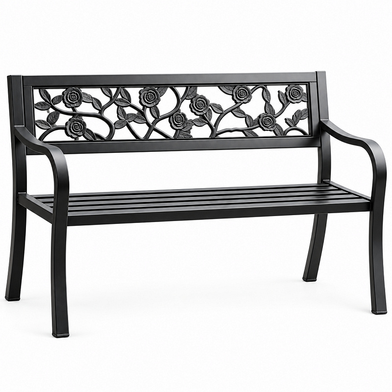Bancă de grădină din metal Aga 125x53x77 cm