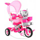 tricicletă pentru copii Elephant Pink + sunete + copertină + barieră de siguranță + suport pentru picioare + mâner + schiuri + spațiu de depozitare