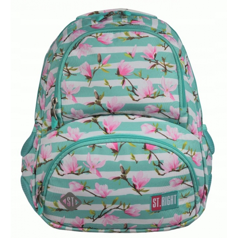 St.RIGHT Rucsac școlar cu patru compartimente Flower Magnolia