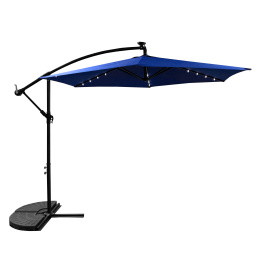 Umbrelă de grădină Aga 300 cm Albastru închis cu iluminare LED