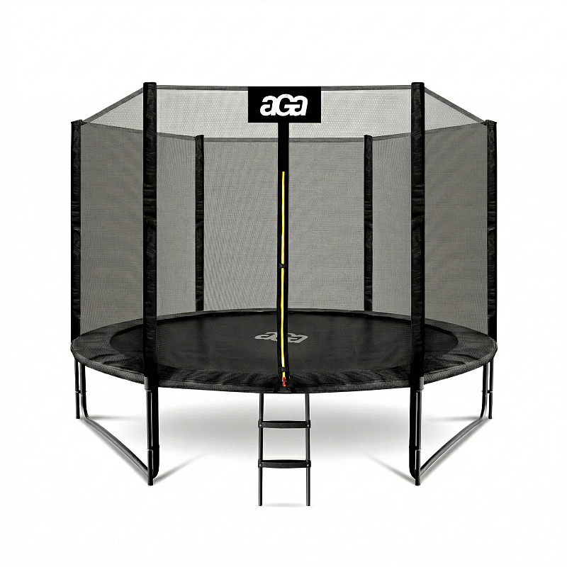 Aga SPORT PRO Trambulină 305 cm Neagră + plasă de protecție + scară