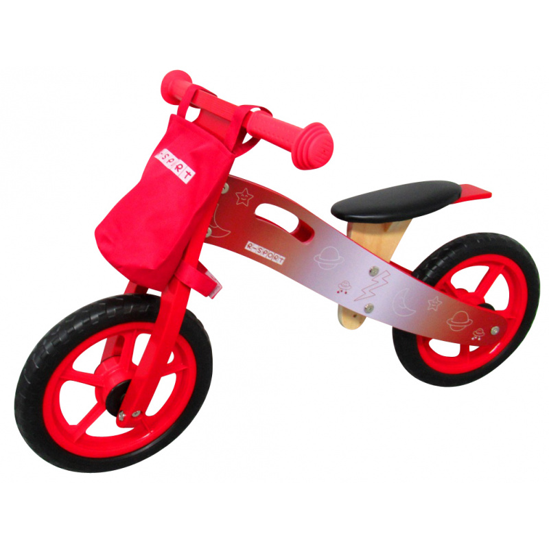 R-Sport Bicicletă de echilibru din lemn pentru copii R10 Roșu