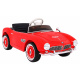 BMW 507 Retro mașinuță electrică pentru copii roșie + LED audio + telecomandă + piele ecologică + EVA + pornire lentă