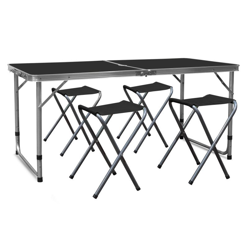 Aga Set de camping pliabil Negru