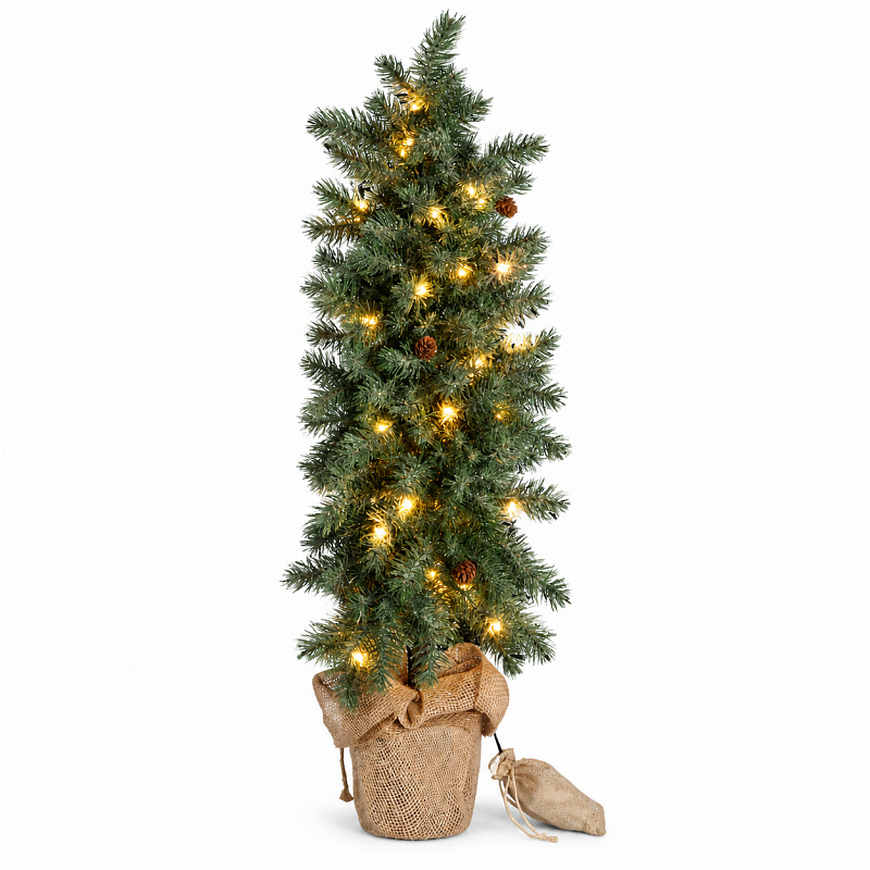 Aga Brad artificial de Crăciun în ghiveci 85 cm înzăpezit cu iluminare LED
