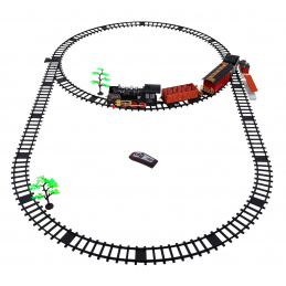 Trenuleț telecomandat cu șine pentru copii 3+ Funcție de fum + Sunete Lumini