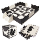 Aga Puzzle din spumă contrastantă 30 x 30 cm, 25 buc Negru-crem