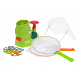 Joc de îndemânare Elefănțel pentru copii 3+ Lansator de discuri + 2 plase + 8 discuri + Vizieră de protecție