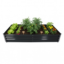 Aga Strat ridicat 180x90x30 cm oțel galvanizat Negru