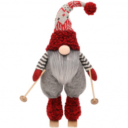 Spiriduș de Crăciun pe schiuri - 40 cm