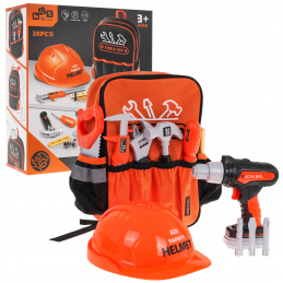 Set de Unelte în Rucsac pentru copii 3+ Bormașină Interactivă + Accesorii 30 buc.