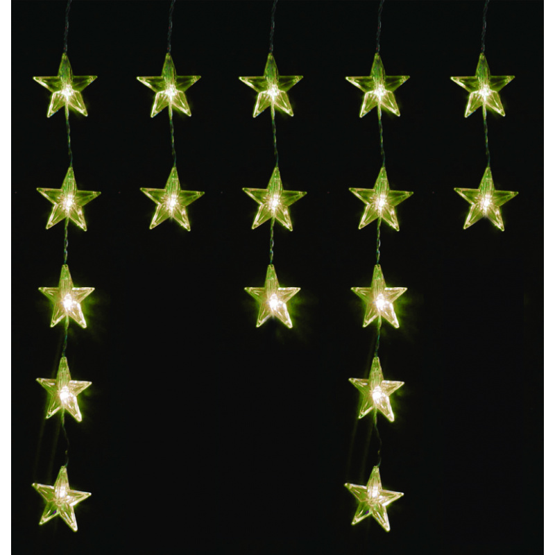 Linder Exclusiv Perdea luminoasă de Crăciun Stele 40 LED Alb cald
