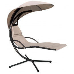 Aga Șezlong suspendat de grădină cu acoperiș Bej