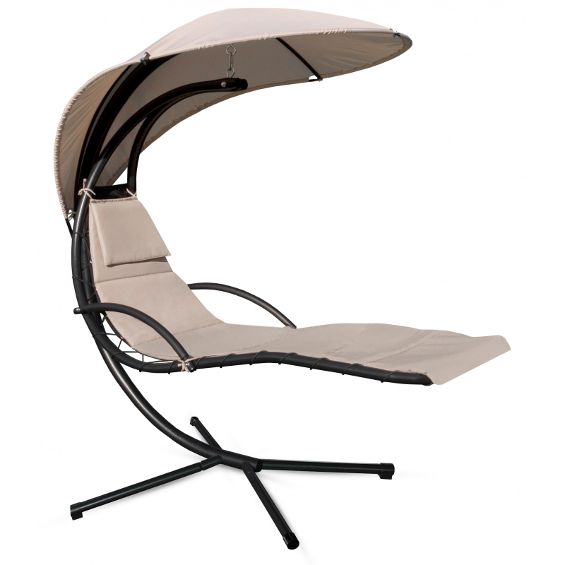 Aga Șezlong suspendat de grădină cu acoperiș Bej