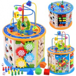 Cub educațional din lemn cu sortator 8 în 1 ZA4117 universal