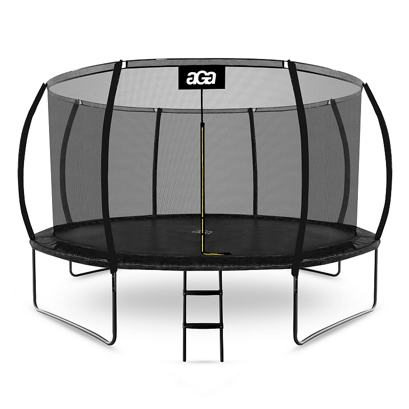 Aga SPORT EXCLUSIVE Trambulină 366 cm Negru + plasă de protecție + scară 6SAF045 - CALITATEA A II-A