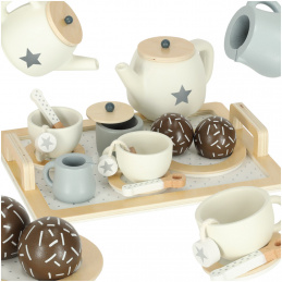 Aga Set de cafea din lemn pentru copii, 14 piese