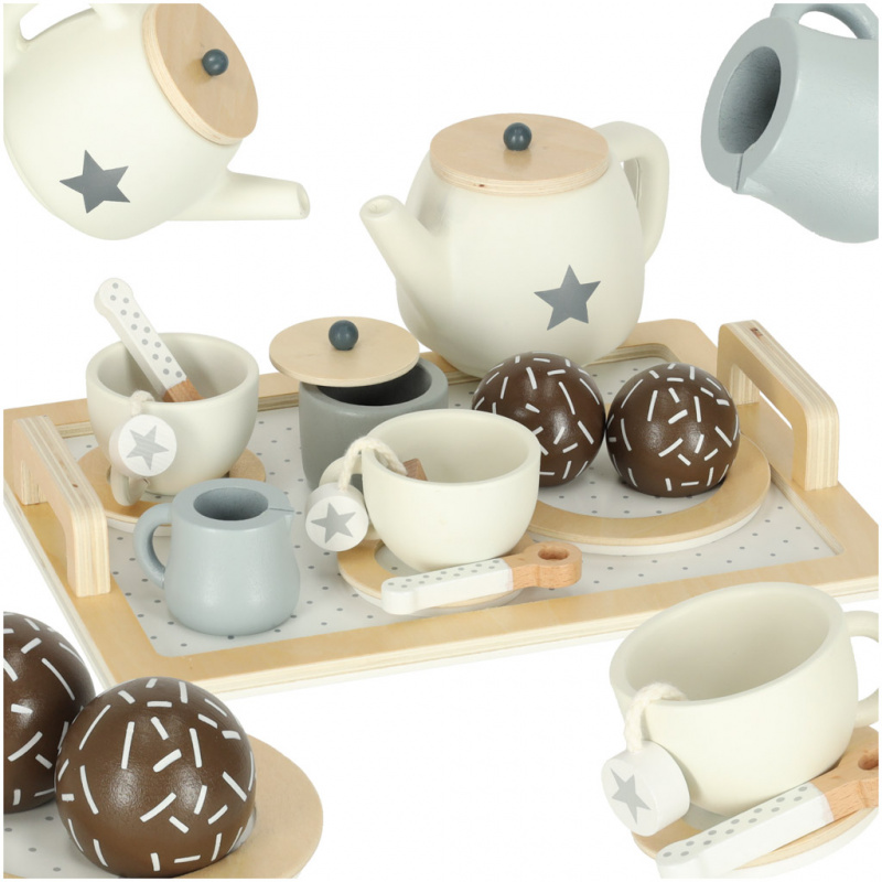 Aga Set de cafea din lemn pentru copii, 14 piese