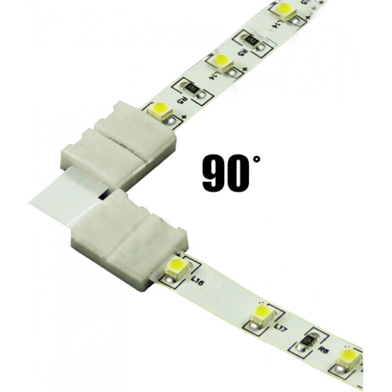 Conector de colț pentru bandă LED 3528 8mm 2 pini