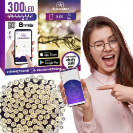 300 LUMINI LED ALBE - CONTROL PRIN TELEFON MOBIL