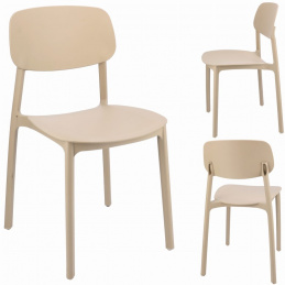 Scaun LARA din plastic bej