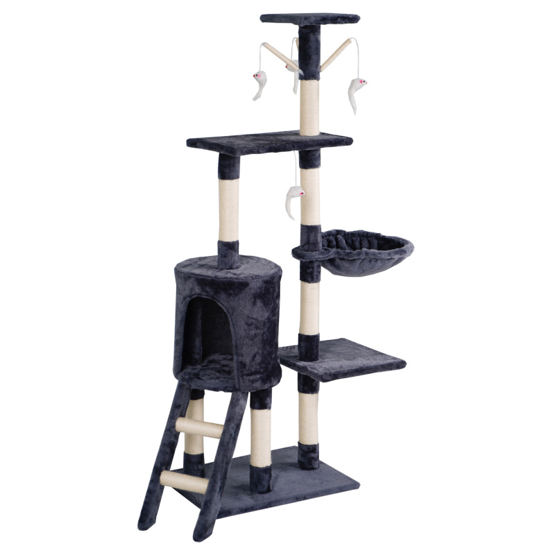 Aga Ansamblu de joacă pentru pisici 47x35x136 cm Gri închis