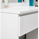 Aga Masă de toaletă cu oglindă, iluminare și priză electrică + taburet MRDT10-MW-S Alb mat
