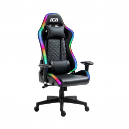 Scaun de joc Aga cu iluminare RGB Negru