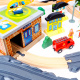 Aga4Kids Set de trenuleț din lemn 95 de piese cu baterii