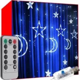 Perdea luminoasă 138 LED USB alb rece KS19756