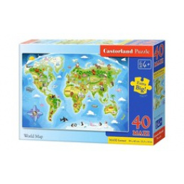 Puzzle 40 buc. MAXI World Map universal