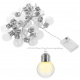 Șir de lumini LED becuri alb cald 20 buc ISO 8623