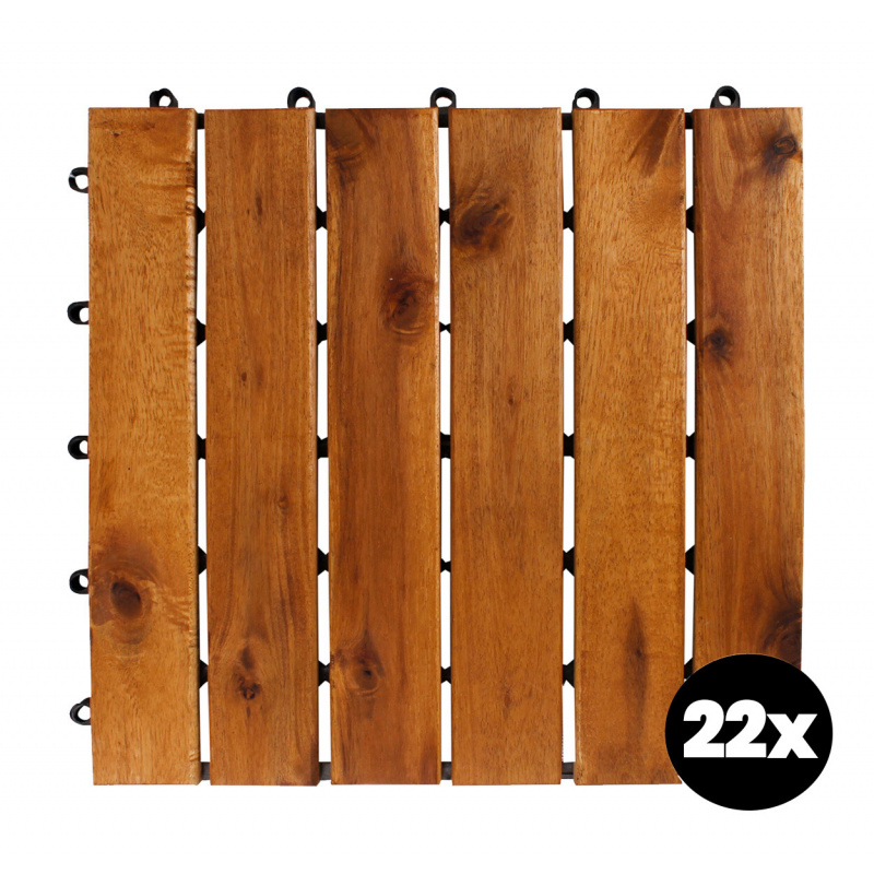 Linder Exclusiv Plăci de terasă din lemn de salcâm 30x30 cm 22 buc.