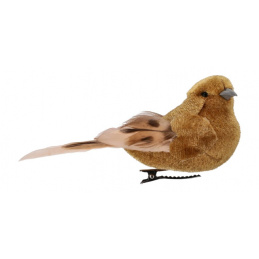 Păsărele maro pe clemă pentru ornament de brad de Crăciun