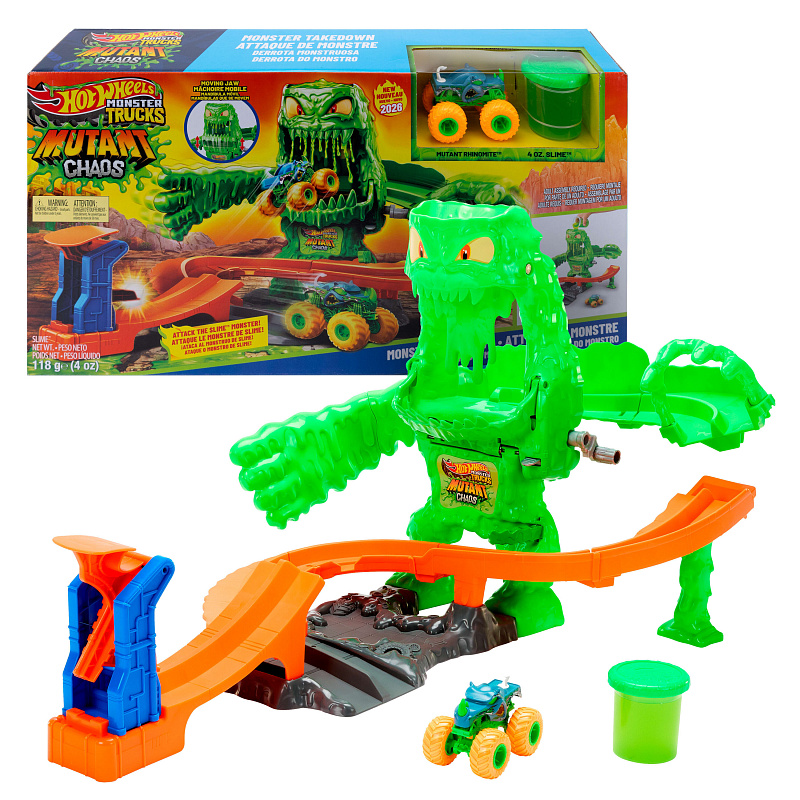 Hot Wheels Monster Trucks Mutant Chaos Monster Takedown JMK90