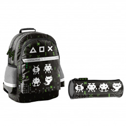 Set școlar Paso cu rucsac cu trei compartimente + penar Game