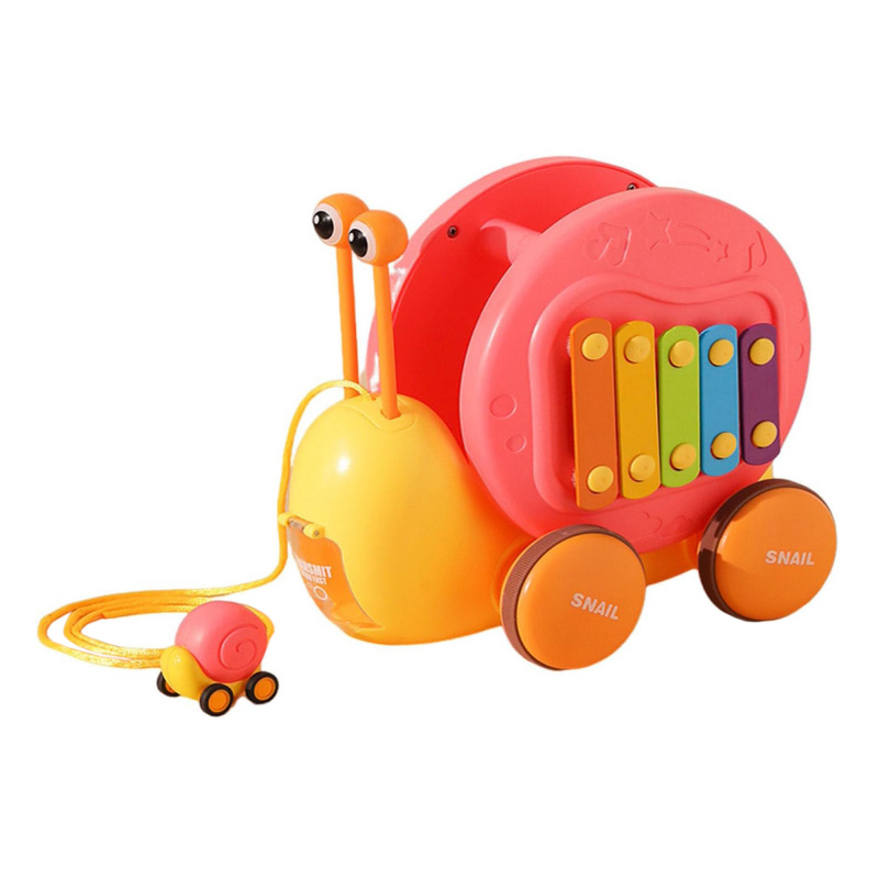 Aga4Kids Melc de tras cu xilofon Roz