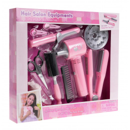 Set de Mică Frizerie pentru copii 3+ Uscător de păr Interactiv + Ondulator + Placă de îndreptat + Accesorii