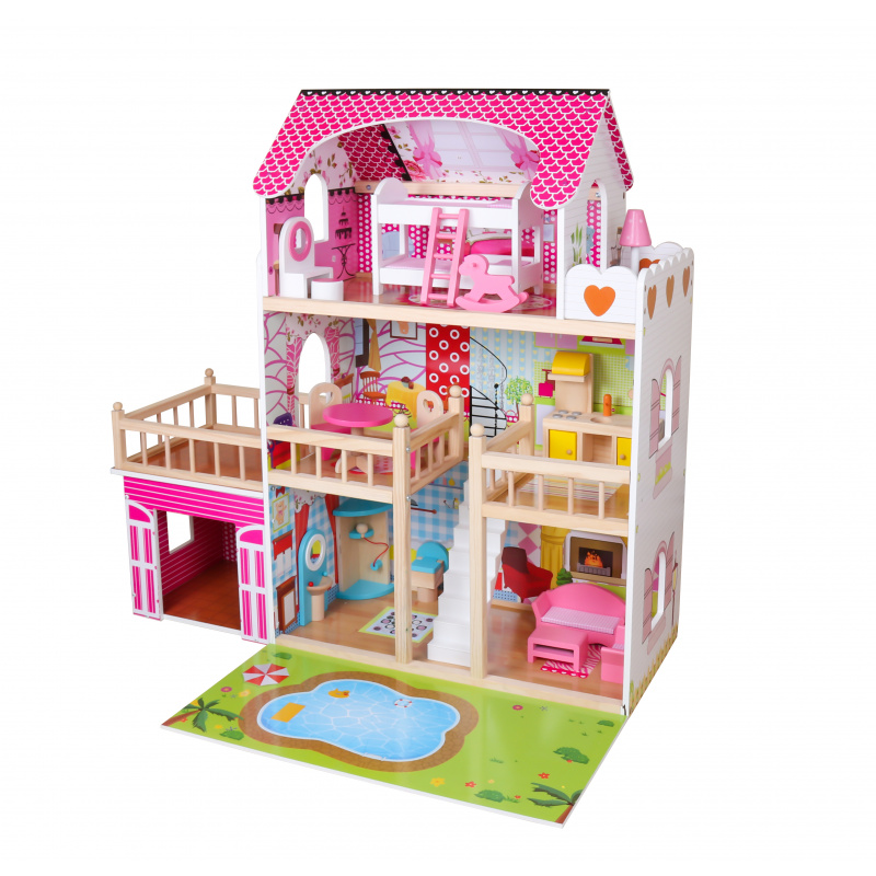Aga4Kids Domeček pro panenky Gabriella s LED osvětlením