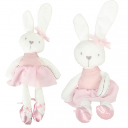 Aga Mascotă de pluș iepuraș în rochie roz 42cm