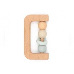 Zornă pentru mână lemn + silicon albastru 4m+ BAMBOOM universal