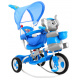 tricicletă pentru copii Elephant Blue + sunete + copertină + barieră + suport pentru picioare + mâner + schiuri + spațiu de depozitare