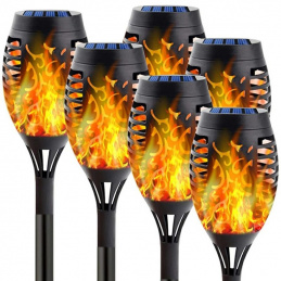 Q30G LAMPĂ LED SOLARĂ DE GRĂDINĂ TORȚĂ 6 BUC.