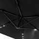 Umbrelă de grădină Aga 300 cm Neagră cu iluminare LED